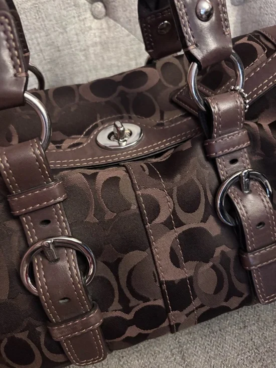 Coach Chelsea Optic Signature Satchel with Braided Handles❤️🤩‼️ - Picture 6 of 11
